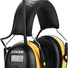 Load image into Gallery viewer, ZOHAN EM042 AM/FM Radio Headphone with Digital Display, Ear Protection Noise Reduction Safety Ear Muffs, Ultra Comfortable Hearing Protector for Lawn Mowing and Landscaping - Yellow