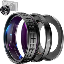 Load image into Gallery viewer, ULANZI Creative ZV-1 Wide Angle/Macro Additional Lens 52mm Diameter Compatible with Sony ZV-1 Camera, 2 in 1 Extra Lens Attachment with Strong Adhesive-Back Adapter Ring Mount, WL-1