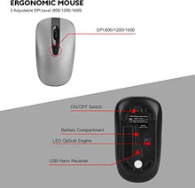 Load image into Gallery viewer, Wireless Keyboard Mouse Combo, cimetech Compact Full Size Wireless Keyboard and Mouse Set 2.4G Ultra-Thin Sleek Design for Windows, Computer, Desktop, PC , Notebook - (Grey)