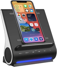 Load image into Gallery viewer, Fast Charging Wireless Charger, Bluetooth Premium Speakers, Docking Station with Built in Mic Handsfree Call, 4 in 1 Station for iPhone 13/12/11/X/8 and Samsung Phone
