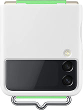Load image into Gallery viewer, Samsung Electronics Galaxy Z Flip 3 Phone Case, Silicone Protective Cover with Strap, Heavy Duty, Shockproof Smartphone Protector, US Version, White,EF-GF711TWEGUS