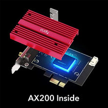 Load image into Gallery viewer, Cudy AX3000 WiFi 6 PCIe Card, Bluetooth 5.0 PCIe Adapter, AX200 Inside, 2402Mbps + 574Mbps, 160MHz, WPA3, Bluetooth 5.0 / 4.2 / 4.0, 802.11 ax/ac/a/b/g/n, Windows 10 64-bit Only (WE4000)