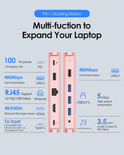 Load image into Gallery viewer, LENTION USB C Docking Station with 100W PD, 4K HDMI, Gigabit Ethernet, USB 3.0/2.0 & Aux Adapter Compatible 2021-2016 MacBook Pro, Mac Air/Surface, More, Stable Driver Certified (CB-D53, Rose Gold)