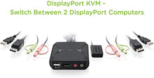 Load image into Gallery viewer, IOGEAR 2-Port USB DisplayPort Cable KVM Switch, Black