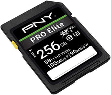 Load image into Gallery viewer, PNY 256GB PRO Elite Class 10 U3 V30 SDXC Flash Memory Card - 100MB/s, Class 10, U3, V30, 4K UHD, Full HD, UHS-I, Full Size SD