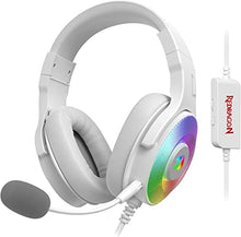 Load image into Gallery viewer, Redragon H350 White Wired Gaming Headset, Dynamic RGB Backlight - Stereo Surround-Sound - 50MM Drivers - Detachable Microphone, Over-Ear Headphones Works for PC/PS4/XBOX One/NS