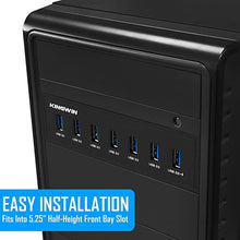 Load image into Gallery viewer, Kingwin Front Panel USB 3.0 Hub 7 Port & One Fast Charging USB 2.1A Charging Port
