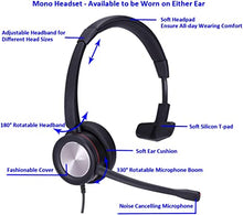Load image into Gallery viewer, MKJ USB Headset with Microphone Noise Cancelling Laptop Headset for Conference Calls Computer PC Headset for UC Softphones Skype Zoom Microsoft Teams Zoiper Ringcentral Cisco Jabber IP Communicator