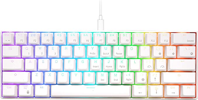 Ractous RTK63P 60% Mechanical Gaming Keyboard Hot Swappable Type-C RGB  Backlit