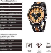 Load image into Gallery viewer, BOBO BIRD Mens Wooden Watches Luxury Lightweight Wood Watch Multi-Functional Display Men's Timepieces