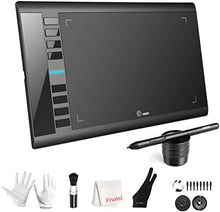 Load image into Gallery viewer, Graphics Drawing Tablet, UGEE M708 10 x 6 inch Large Drawing Tablet with 8 Hot Keys, Passive Stylus of 8192 Levels Pressure, UGEE M708 Graphics Tablet for Paint, Design, Art Creation Sketch