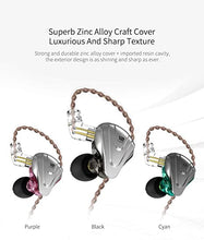 Load image into Gallery viewer, in-Ear Monitors,?KZ ZSX 1DD+5BA Hybrid HiFi Stereo Noise Isolating Sport IEM Earphones/Earbuds/Headphones with Detachable Cable (with MIC, Purple)