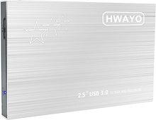 Load image into Gallery viewer, 1TB External Hard Drive Portable - HWAYO 2.5'' Ultra Slim HDD Storage USB 3.0 for PC, Laptop, Mac, Chromebook, Xbox One (Silver)