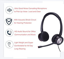 Load image into Gallery viewer, USB Headset with Noise Cancelling Microphone, Binaural Computer Headphone for Call Center Office Business PC Softphone Calls Microsoft Teams Skype Chat, Clear Voice for Voice Recognition, Comfort