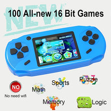 Load image into Gallery viewer, Beijue 16 Bit Handheld Games for Kids Adults 3.0'' Large Screen Preloaded 100 HD Classic Retro Video Games no Need WiFi USB Rechargeable Seniors Electronic Game Player Birthday Xmas Present (Blue)