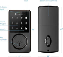 Load image into Gallery viewer, Amcrest Keyless Entry Door Lock Deadbolt, Digital Door Locks with Keypads, Smart Lock, Electronic Keypad Door Knob Cylinder Deadbolt, Automatic Locking, Heavy Duty Commercial Grade ADL220-B