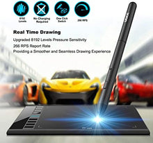 Load image into Gallery viewer, Graphics Drawing Tablet, UGEE M708 10 x 6 inch Large Drawing Tablet with 8 Hot Keys, Passive Stylus of 8192 Levels Pressure, UGEE M708 Graphics Tablet for Paint, Design, Art Creation Sketch