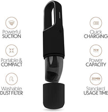 Load image into Gallery viewer, Starument Portable Hand Vacuum Cleaner Handheld Cordless Cleaner for Dust Pet Hair Dirt Home, Car Interior, Lightweight, Easy to Use, Compact Design Battery Rechargeable with USB-C Cable - Black