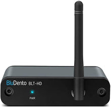 Load image into Gallery viewer, BluDento True Hi-Fi aptX HD Bluetooth 5.0 Music Receiver Long Range, Built-in Burr Brown DAC, for Streaming Audio to Any A/V Receiver, Powered Speaker, Amplifier