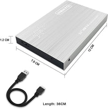 Load image into Gallery viewer, 1TB External Hard Drive Portable - HWAYO 2.5'' Ultra Slim HDD Storage USB 3.0 for PC, Laptop, Mac, Chromebook, Xbox One (Silver)