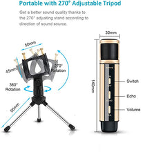 Load image into Gallery viewer, Studio Recording Microphone, ZealSound Condenser Broadcast Microphone w/Stand Built-in Sound Card Echo Recording Karaoke Singing for Phone Computer PC Garageband Smule Live Stream & YouTube (Gold)