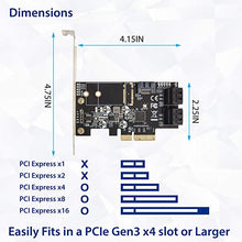 Load image into Gallery viewer, IO CREST Internal 5 Port Non-Raid SATA III 6GB/S Pci-E X4 Controller Card for Desktop PC Support SSD and HDD with Low Profile Bracket. JMB585 Chipset SI-PEX40139
