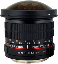 Load image into Gallery viewer, Rokinon HD8M-N 8mm f/3.5 HD Fisheye Lens with Auto Aperture Chip and Removable Hood for Nikon DSLR 8-8mm, Fixed-Non-Zoom Lens