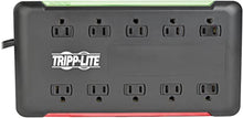 Load image into Gallery viewer, Tripp Lite 10-Outlet Surge Protector Power Strip 6ft Cord 2880 Joules Black $100K Insurance (TLP1006B)