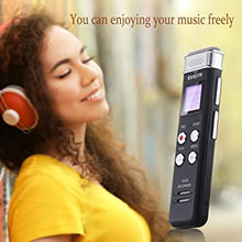 Load image into Gallery viewer, EVISTR 16GB Digital Voice Recorder Voice Activated Recorder with Playback - Upgraded Small Tape Recorder for Lectures, Meetings, Interviews, Mini Audio Recorder USB Charge, MP3