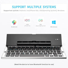 Load image into Gallery viewer, Folding Keyboard,Geyes Portable Foldable Wireless Bluetooth Keyboard with Portable Pocket Size, Aluminum Alloy Housing for iPhone,iPad, Tablet,Laptops and Smartphones (Silver)