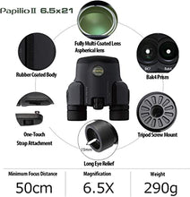 Load image into Gallery viewer, Pentax Papilio II 6.5x21 Binoculars (Gray)