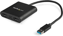 Load image into Gallery viewer, StarTech.com USB 3.0 to Dual HDMI Adapter - 1x 4K 30Hz & 1x 1080p - External Video & Graphics Card - USB Type-A to HDMI Dual Monitor Display Adapter - Supports Windows Only - Black (USB32HD2)