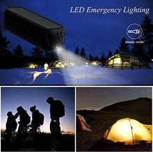 Load image into Gallery viewer, ABFOCE Solar Bluetooth Speaker Portable Outdoor Bluetooth IPX6 Waterproof Speaker with 5000mAh Power Bank,60 Hours Play Time Dual Speaker with Mic, Stereo Sound with Bass Home Wireless Speaker-Black