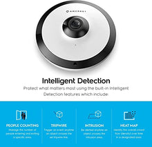 Load image into Gallery viewer, Amcrest Fisheye POE Camera, 360° Panoramic 5-Megapixel POE IP Camera, Fish Eye Security Indoor Camera, 33ft Nightvision, IVS Features and MicroSD Recording, IP5M-F1180EW-V2 (White)