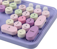 Load image into Gallery viewer, UBOTIE Colorful Computer Wireless Keyboard Mouse Combos, Typewriter Flexible Keys Office Full-Sized Keyboard, 2.4GHz Dropout-Free Connection and Optical Mouse (Purple-Colorful)