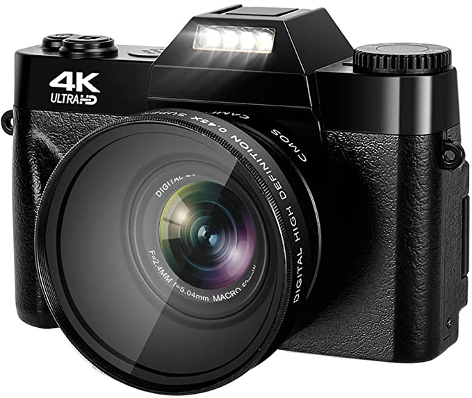 48MP Digital Camera 4K UHD Vlogging Camcorder 3.0 180° Flip