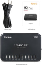 Load image into Gallery viewer, USB Charger 10-Port 120W, Multi-Port USB Charging Hub 24A Desktop Power Station for iPhone X/8/7/6S/6 Plus/5S, Ipad Pro/Air2/ Mini, Galaxy S9/S8/S6 Edge