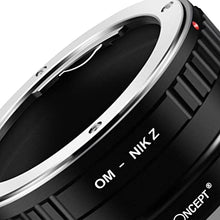 Load image into Gallery viewer, K&F Concept Lens Mount Adapter for Olympus OM Mount Lens to Nikon Z6 Z7 Camera