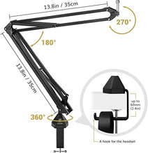 Load image into Gallery viewer, Condenser Microphone 192kHz/24Bit, TONOR USB Cardioid Computer Mic Kit with Upgraded Boom Arm/Spider Shock Mount for Recording, Streaming, Gaming, Podcasting, Voice Over, YouTube, TC-2030