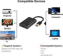 Load image into Gallery viewer, CableCreation USB 3.0 to HDMI Adapter (DisplayLink), USB External Display Graphics Adapter Compatible with Windows 10 / 8/ 8.1/ 7/ Vista/ XP, Black