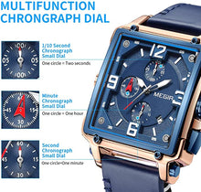 Load image into Gallery viewer, MEGIR Men's Analogue Army Military Chronograph Luminous Quartz Watch with Fashion Leather Strap for Sport & Business Work ML2061G