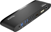 Load image into Gallery viewer, Plugable USB 3.0 Universal Laptop Docking Station for Windows and Mac (Dual Monitor: HDMI and DVI/HDMI/VGA, Gigabit Ethernet, Audio, 6 USB Ports) - Horizontal