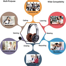Load image into Gallery viewer, Emaiker Noise Cancelling USB Headphones with Microphone in-Line Controls for Drago Dictation, Over Ear PC Headphones for School Student On-Line Course Office Skype Call Zoom Microsoft Meeting
