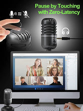 Load image into Gallery viewer, USB Microphone, Moman EMP Desktop Condenser PC Microphones for Steaming Podcast Mic Recording Gaming Zoom Meeting YouTube ASMR Online Conference Course, USB-Podcast-Streaming-Computer-Microphone