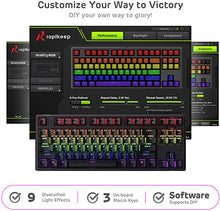 Load image into Gallery viewer, RK ROYAL KLUDGE RK87 Sink87G RGB 80% Mechanical Keyboard, Wireless 2.4G Tenkeyless Mechanical Keyboard with Programmable Software, 87 Keys, Tactile Brown Switches