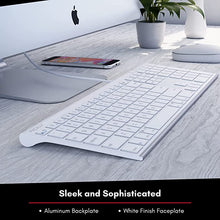 Load image into Gallery viewer, Macally Slim USB Wired Keyboard for Mac & PC - Simple, Sophisticated and Effective - Apple USB Keyboard with 110 Thin Scissor Switch Keys, 20 iOS Shortcuts, and Numeric Keypad - White