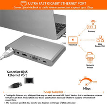 Load image into Gallery viewer, HyperDrive USB C Hub, Type C Adapter for MacBook Pro, Laptop USB-C Devices, Ultimate 11-in-1 Surface PC Docking Station w Power Delivery Charging, USBC 5Gbps Data, 4K HDMI, 3xUSB 3.1 Ports, VGA, etc