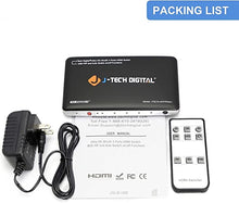 Load image into Gallery viewer, J-Tech Digital 4K@30HZ 4-Port HDMI Switch with PIP, IR, HDCP1.4 Wireless Remote Control, and Auto Switch ON/OFF Functions with Control4 Driver Available