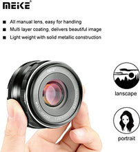 Load image into Gallery viewer, Meike 35mm F1.7 Manual Focus Prime Lens for Micro 4/3 MFT M4/3 Olympus and Panasonic Digital Mirrorless Cameras à