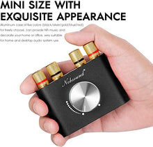 Load image into Gallery viewer, Nobsound Mini Bluetooth 5.0 Power Amplifier, Stereo Hi-Fi Digital Amp 2.0 Channel 50W?2 with AUX/USB/Bluetooth Input, Wireless Audio Receiver, PC Sound Card with Power Supply (Black)